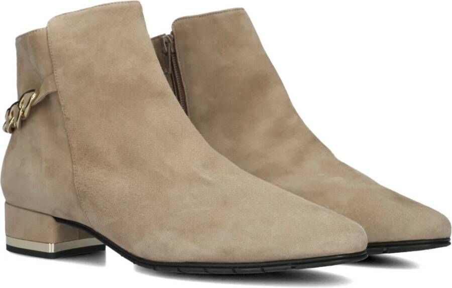 Brunate Suède Enkellaarzen Zandkleur Beige Dames