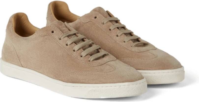 BRUNELLO CUCINELLI Beige Leren Amandel Teen Sneakers Brown Heren