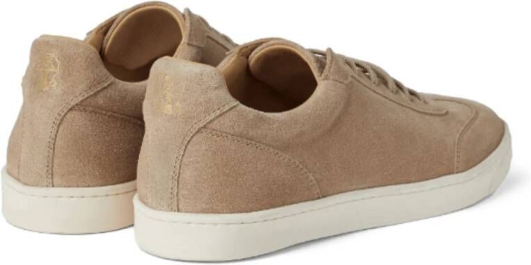 BRUNELLO CUCINELLI Beige Leren Amandel Teen Sneakers Brown Heren