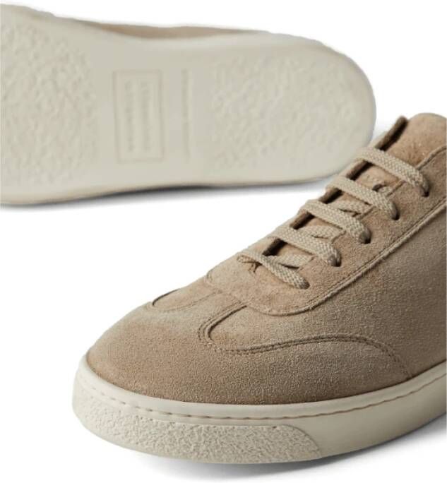 BRUNELLO CUCINELLI Beige Leren Amandel Teen Sneakers Brown Heren