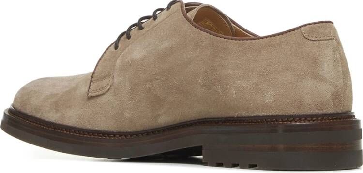 BRUNELLO CUCINELLI Beige Suède Derby Schoenen Brown Heren