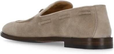 BRUNELLO CUCINELLI Beige Suède Leren Loafers met Kwastdetail Beige Heren