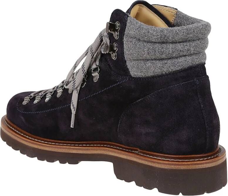 BRUNELLO CUCINELLI Blauwe Enkellaarzen Leer Aw20 Blue Heren