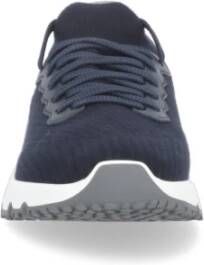 BRUNELLO CUCINELLI Blauwe Stoffen Sneakers met Leren Details Blue Heren