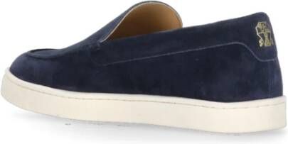 BRUNELLO CUCINELLI Blauwe Suède Loafers Blue Heren