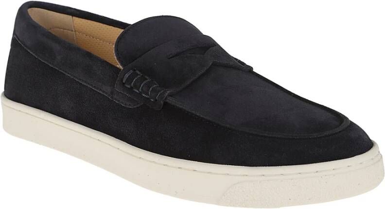 BRUNELLO CUCINELLI Blauwe Suède Mocassins Sneakers Blue Heren