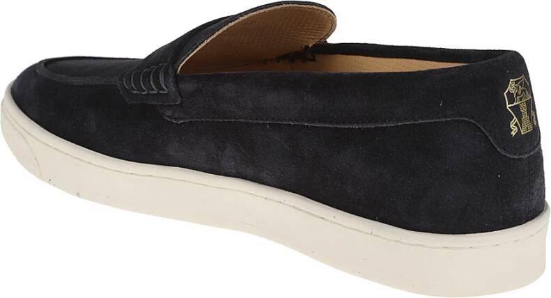 BRUNELLO CUCINELLI Blauwe Suède Mocassins Sneakers Blue Heren