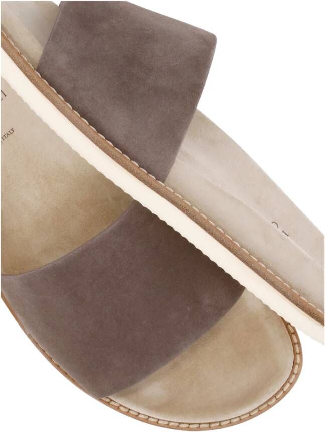 BRUNELLO CUCINELLI Bruin Leren Heren Sandalen Brown Heren