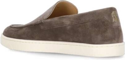 BRUNELLO CUCINELLI Bruin Suède Leren Loafers Platte Schoenen Brown Heren