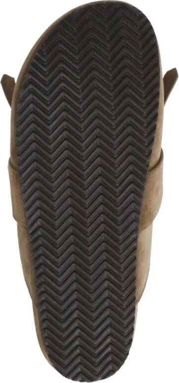 BRUNELLO CUCINELLI Bruine Leren Sandalen met Messing Details Brown Dames