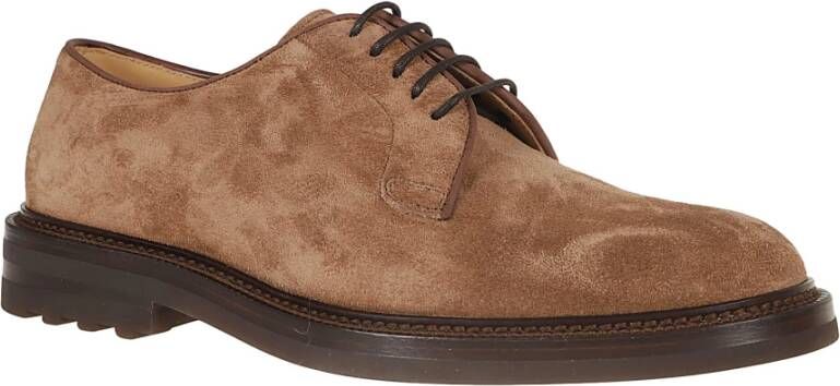 BRUNELLO CUCINELLI Bruine Loafer Schoenen Zachte Textuur Brown Heren