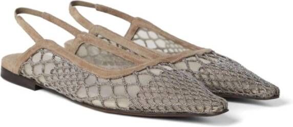 BRUNELLO CUCINELLI Bruine platte schoenen met haakdetail Brown Dames