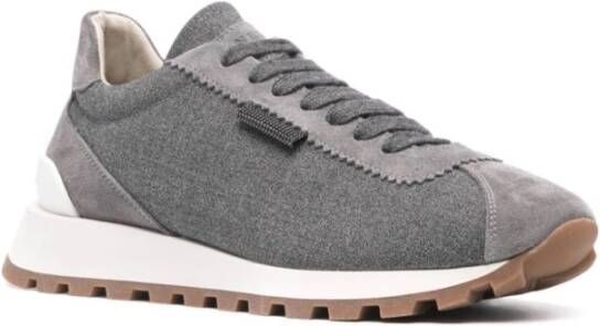 BRUNELLO CUCINELLI Bruine Sneakers met Monili Decoratie Brown Dames