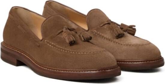 BRUNELLO CUCINELLI Bruine Suède Kwastloafers Brown Heren