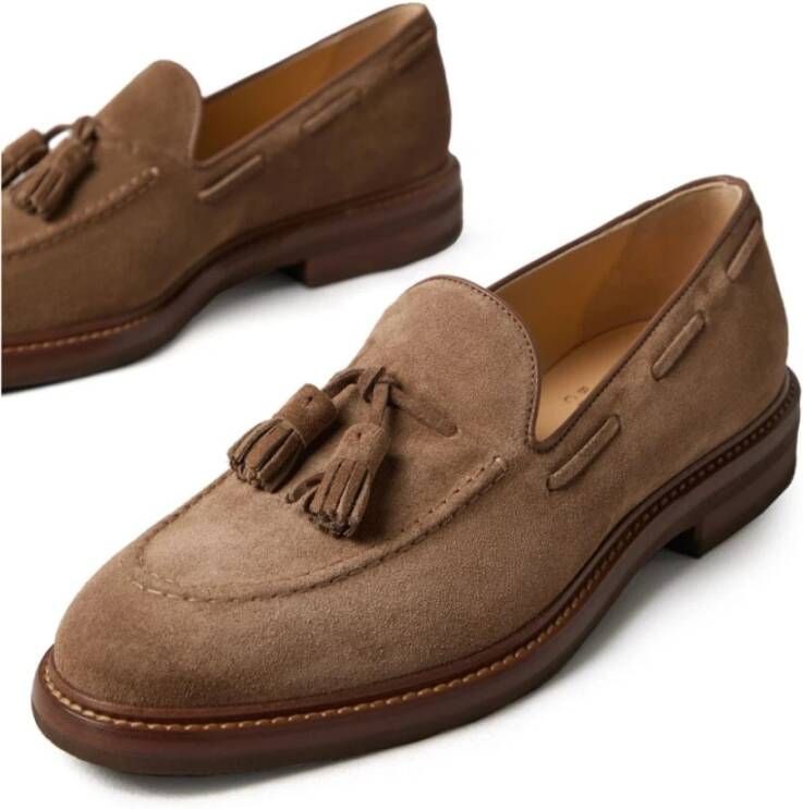 BRUNELLO CUCINELLI Bruine Suède Kwastloafers Brown Heren