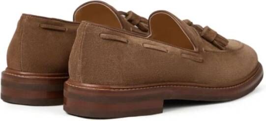 BRUNELLO CUCINELLI Bruine Suède Kwastloafers Brown Heren