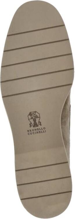 BRUNELLO CUCINELLI Bruine Suède Loafers met Kwast Detail Brown Dames