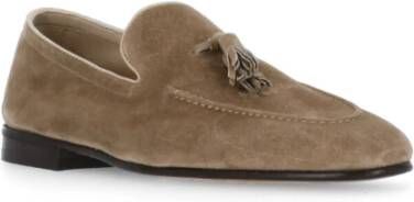 BRUNELLO CUCINELLI Bruine Suède Loafers met Kwastje Brown Heren