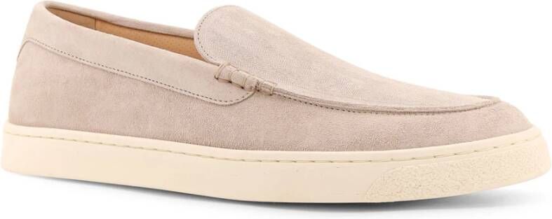 BRUNELLO CUCINELLI Canvas en suède mocassin schoen Beige Heren