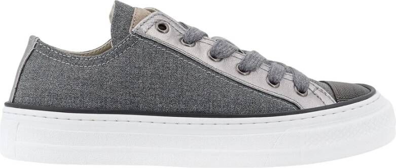 BRUNELLO CUCINELLI Canvas Jewell Sneakers Gray Dames