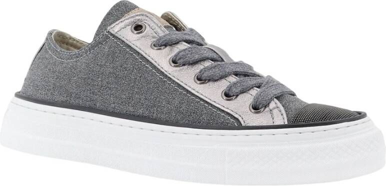 BRUNELLO CUCINELLI Canvas Jewell Sneakers Gray Dames