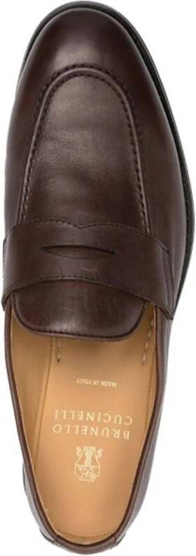 BRUNELLO CUCINELLI Donkerbruine Penny Loafer Schoenen Brown Heren