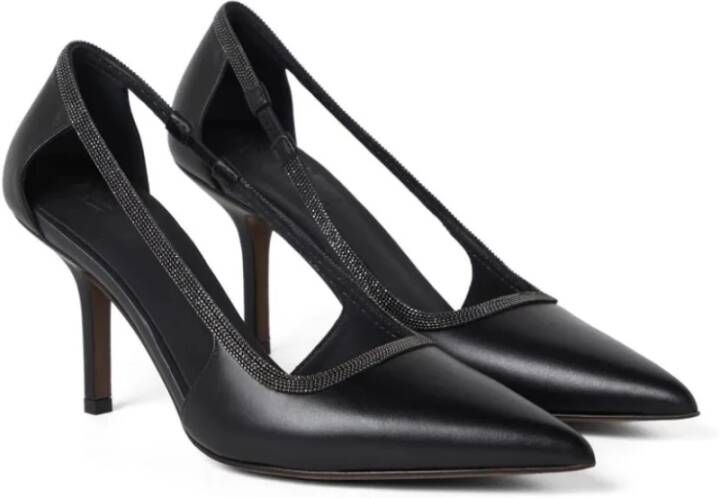 BRUNELLO CUCINELLI Elegante Leren Pumps voor Vrouwen Black Dames