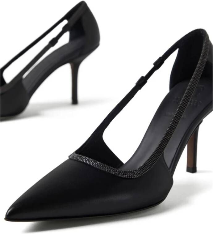 BRUNELLO CUCINELLI Elegante Leren Pumps voor Vrouwen Black Dames