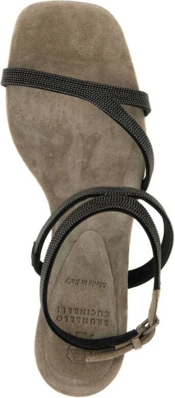 BRUNELLO CUCINELLI Elegante Monile Sandalen met 60mm Hak Black Dames