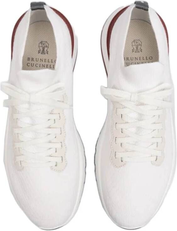 BRUNELLO CUCINELLI Gebreide en Leren Sneakers White Heren