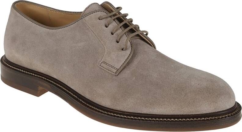 BRUNELLO CUCINELLI Geveterde schoenen voor heren Gray Heren