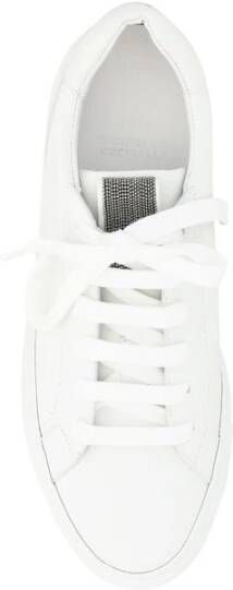 BRUNELLO CUCINELLI Glitterstone Sneakers met verlengde neus White Dames