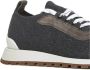 BRUNELLO CUCINELLI Grijze Gebreide en Bruine Suède Sneakers Black Dames - Thumbnail 4