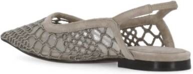 BRUNELLO CUCINELLI Grijze Leren Slingback Platte Schoenen Gray Dames