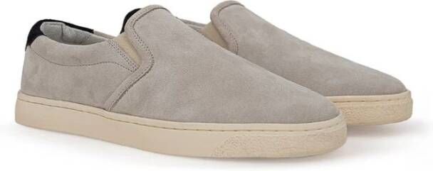 BRUNELLO CUCINELLI Grijze leren sneaker Gray Heren