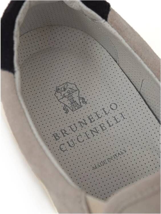 BRUNELLO CUCINELLI Grijze leren sneaker Gray Heren