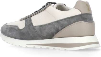 BRUNELLO CUCINELLI Grijze Leren Sneakers met Logodetails Gray Heren