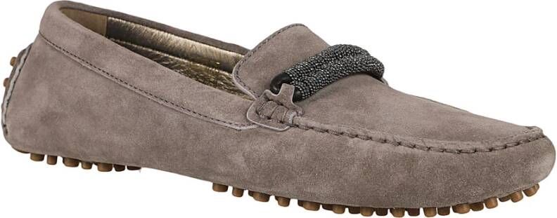 BRUNELLO CUCINELLI Grijze Loafers voor Vrouwen Gray Dames