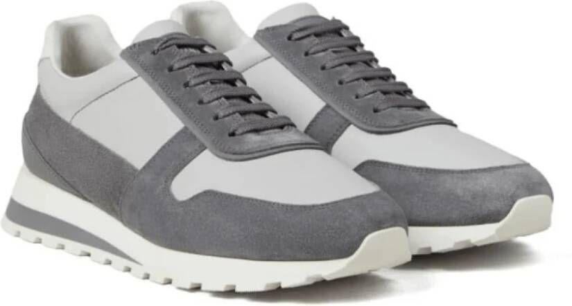 BRUNELLO CUCINELLI Grijze Suède Panel Sneakers Gray Heren