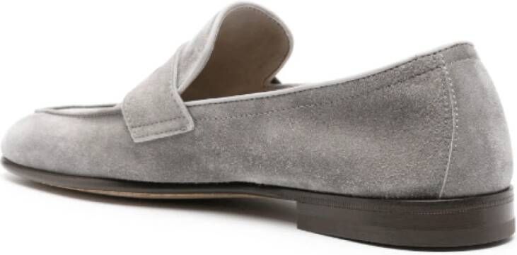 BRUNELLO CUCINELLI Grijze Suede Penny Slot Loafers Gray Heren