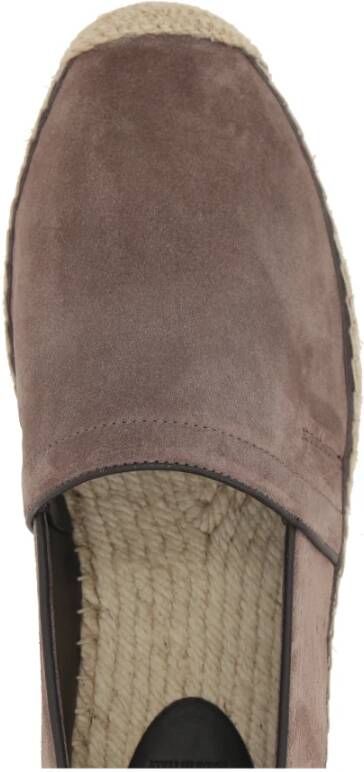 BRUNELLO CUCINELLI Grijze Suède Platte Espadrilles Beige Heren