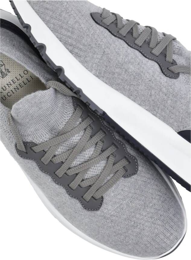 BRUNELLO CUCINELLI Grijze Tech Fabric Sneakers Gray Heren