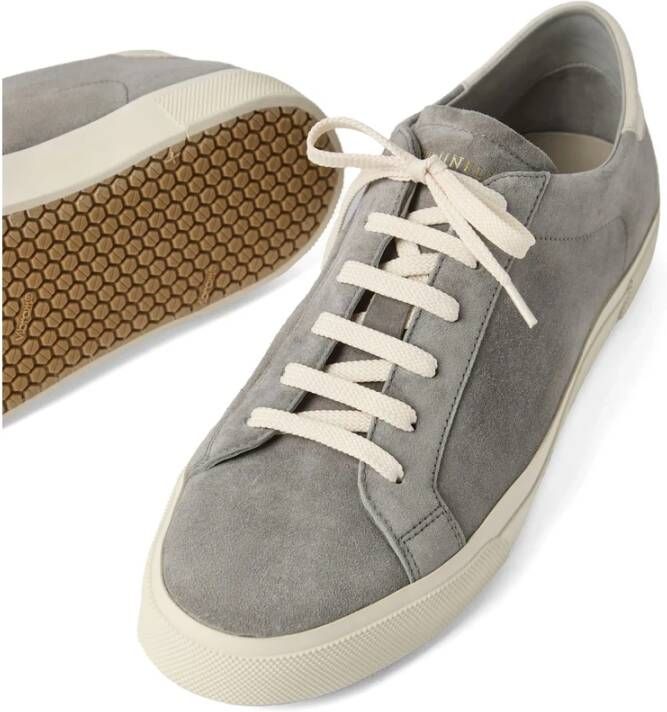 BRUNELLO CUCINELLI Grijze Vetersneaker met Logoprint Gray Heren