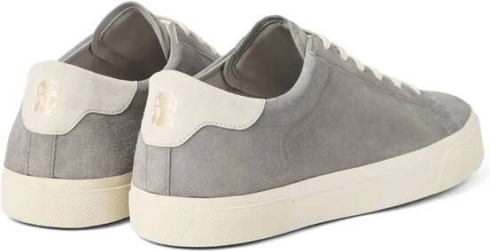 BRUNELLO CUCINELLI Grijze Vetersneaker met Logoprint Gray Heren