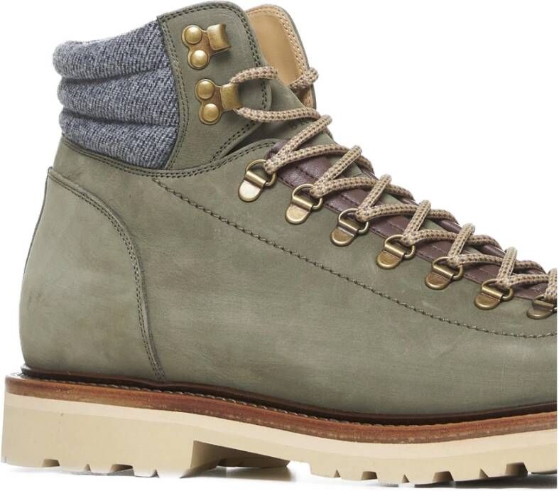 BRUNELLO CUCINELLI Groene Nubuck Enkellaarzen Green Heren