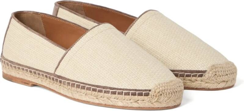 BRUNELLO CUCINELLI Italiaanse stoffen espadrilles met rubberen zool Beige Heren