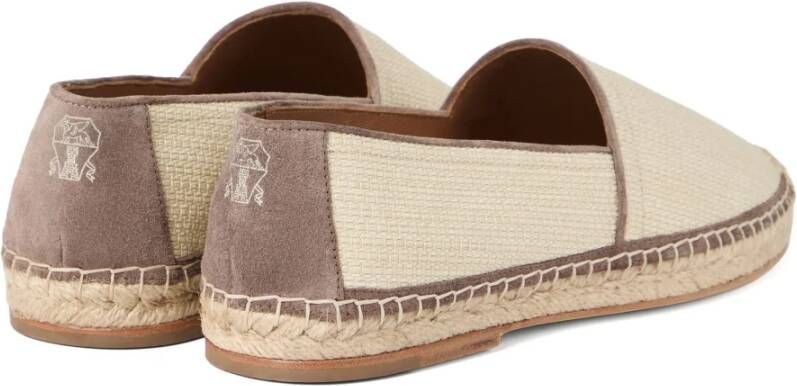 BRUNELLO CUCINELLI Italiaanse stoffen espadrilles met rubberen zool Beige Heren