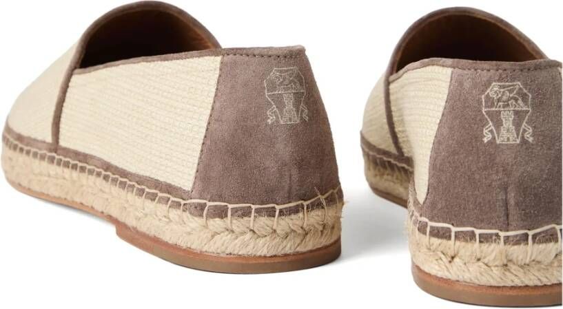 BRUNELLO CUCINELLI Italiaanse stoffen espadrilles met rubberen zool Beige Heren