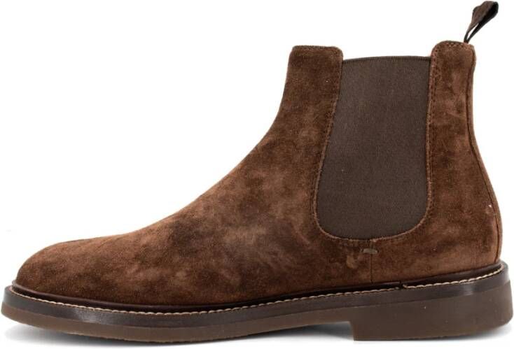 BRUNELLO CUCINELLI Italiaanse Suède Enkellaarzen Urban Stijl Brown Heren