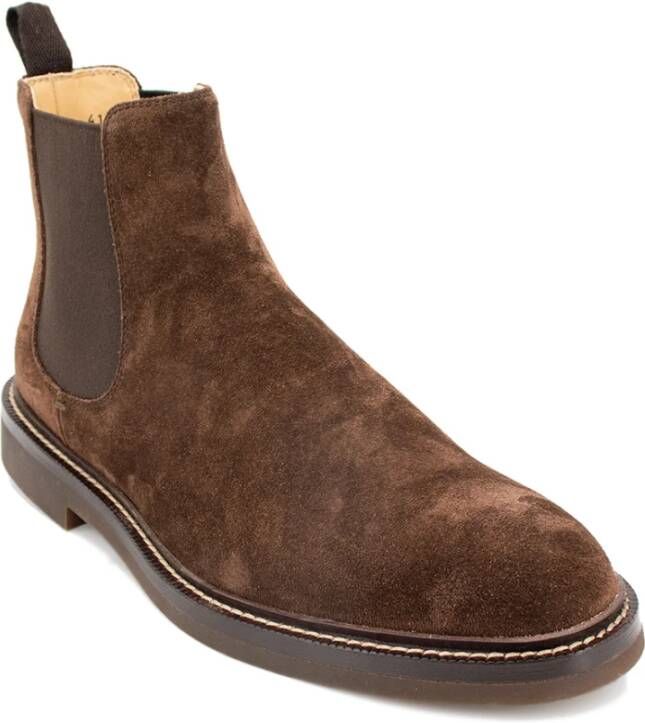 BRUNELLO CUCINELLI Italiaanse Suède Enkellaarzen Urban Stijl Brown Heren